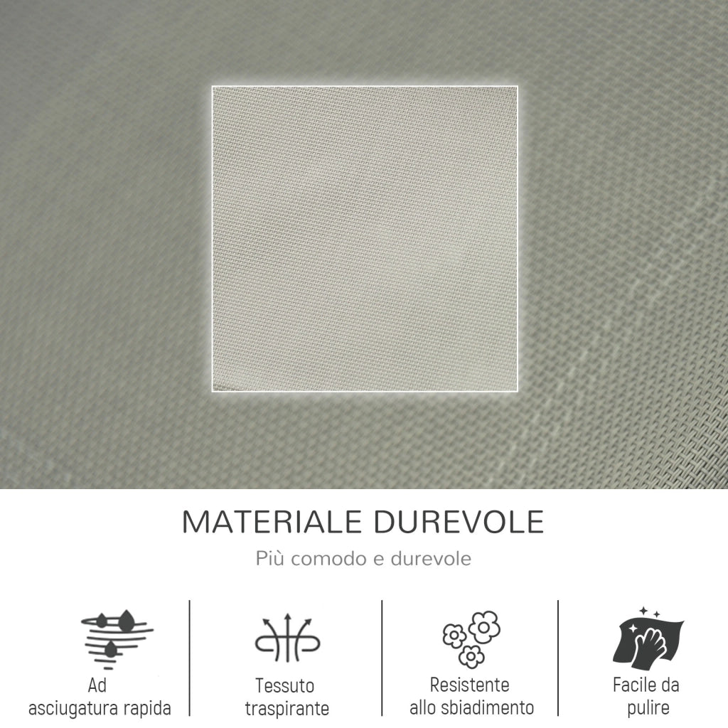 Poltrona a Dondolo da Giardino con Poggiatesta e Tasca Laterale, 150x62x88 cm, Nero e Grigio