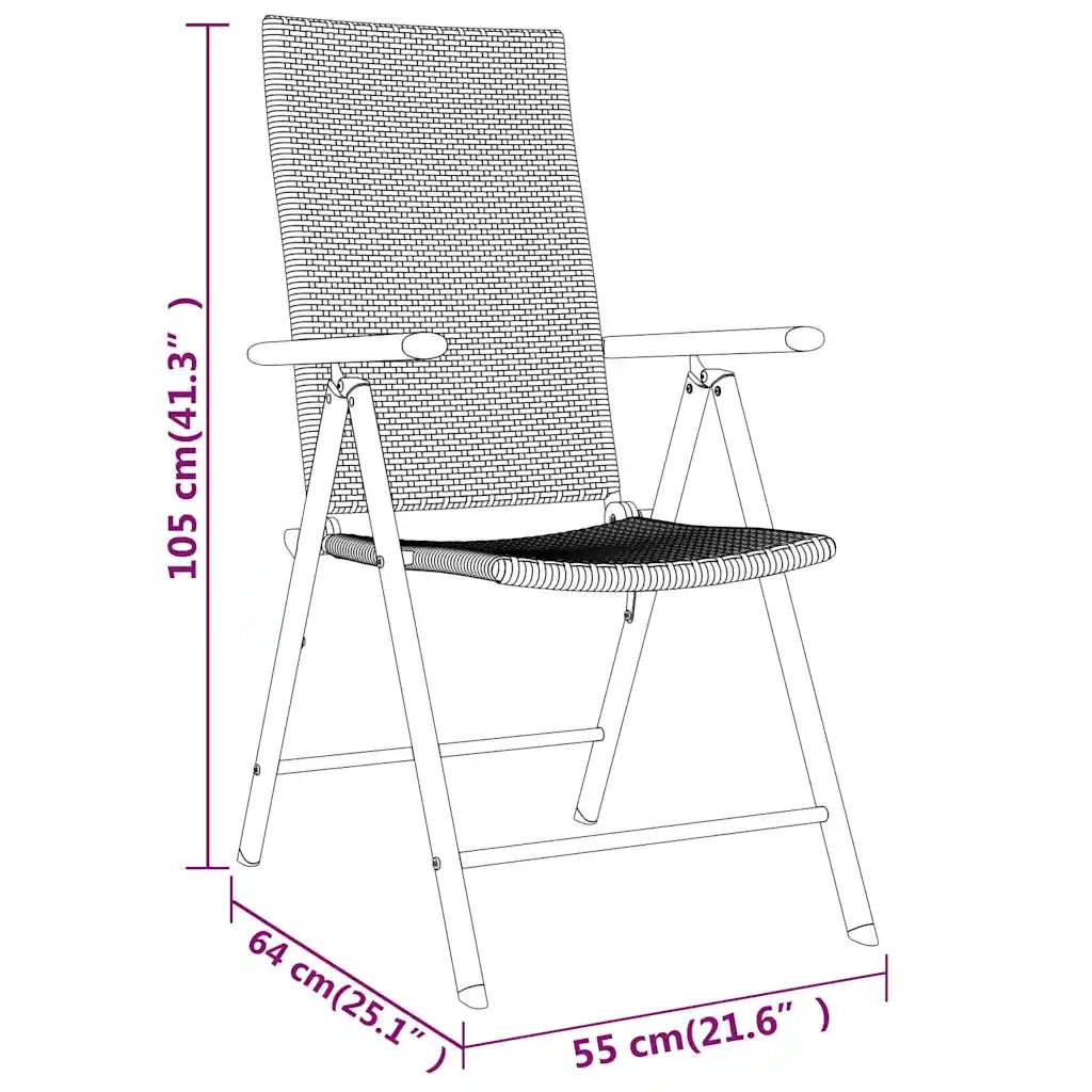 Set Mobili da Pranzo per Giardino 7 pz Nero cod mxl 36963