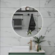 AICA Specchio da bagno 60 x 60 cm, 3 colori, antiappannamento, dimmerabile, interruttore touch, Funzione Memoria