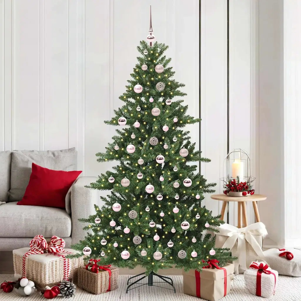 Albero di Natale Artificiale con Rami Pieghevoli Verde 180 cm