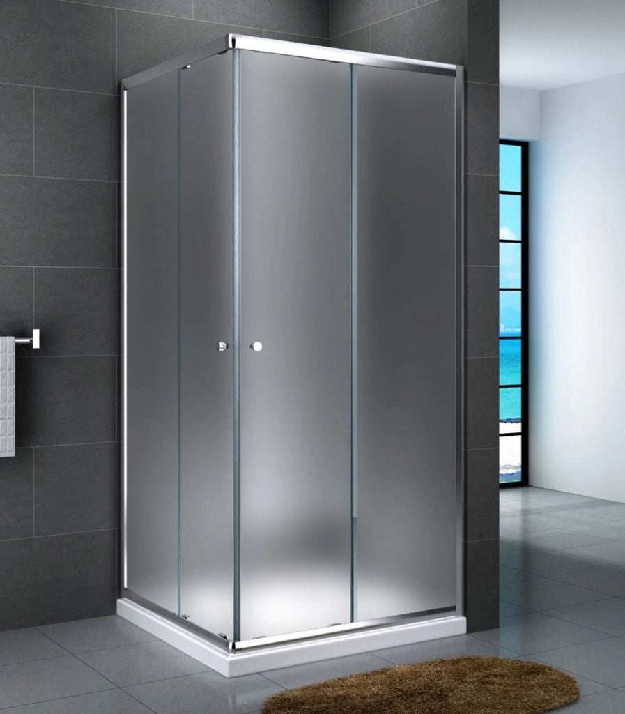 Box doccia quadrato scorrevole due lati 90x90 h190cm, cristallo opaco 6mm Markos