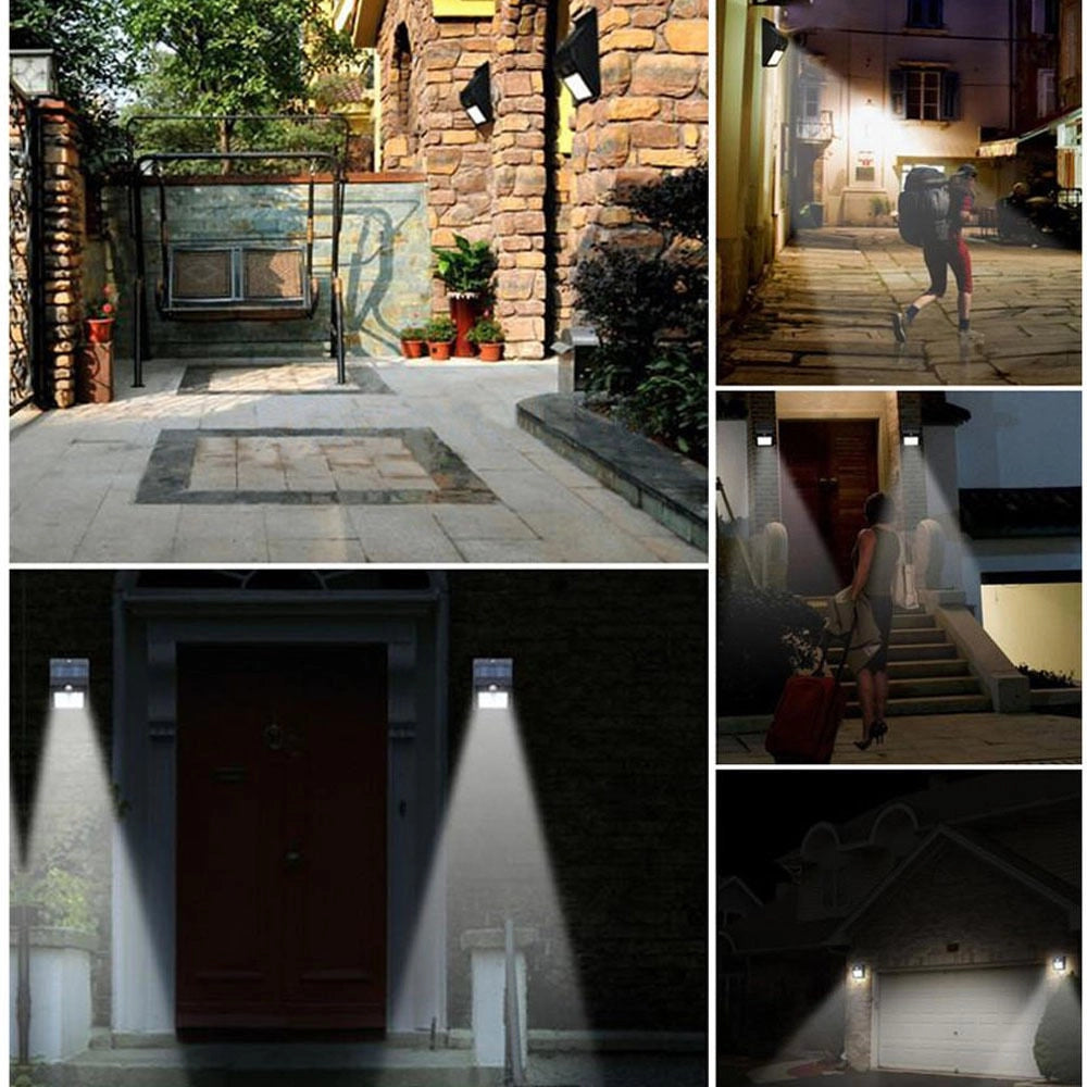 Trade Shop - 2 X Faro Solare Da Esterno Faretto Fotovoltaico + Sensore Lampada Led -