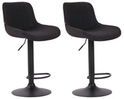 Set di 2 sgabelli da bar Lentini in tessuto nero,nero