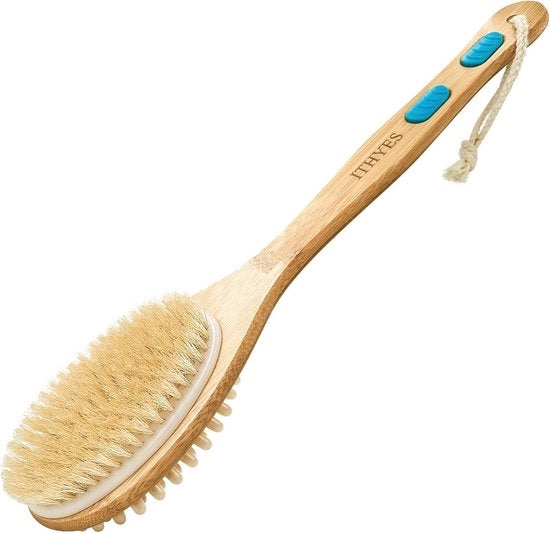 Scrubber per il Ritorno con Manico Lungo - Borbotta con Ciuffi Naturali per la Massaggio della Pelle - Drainingo del Lymfe e Esfoliante