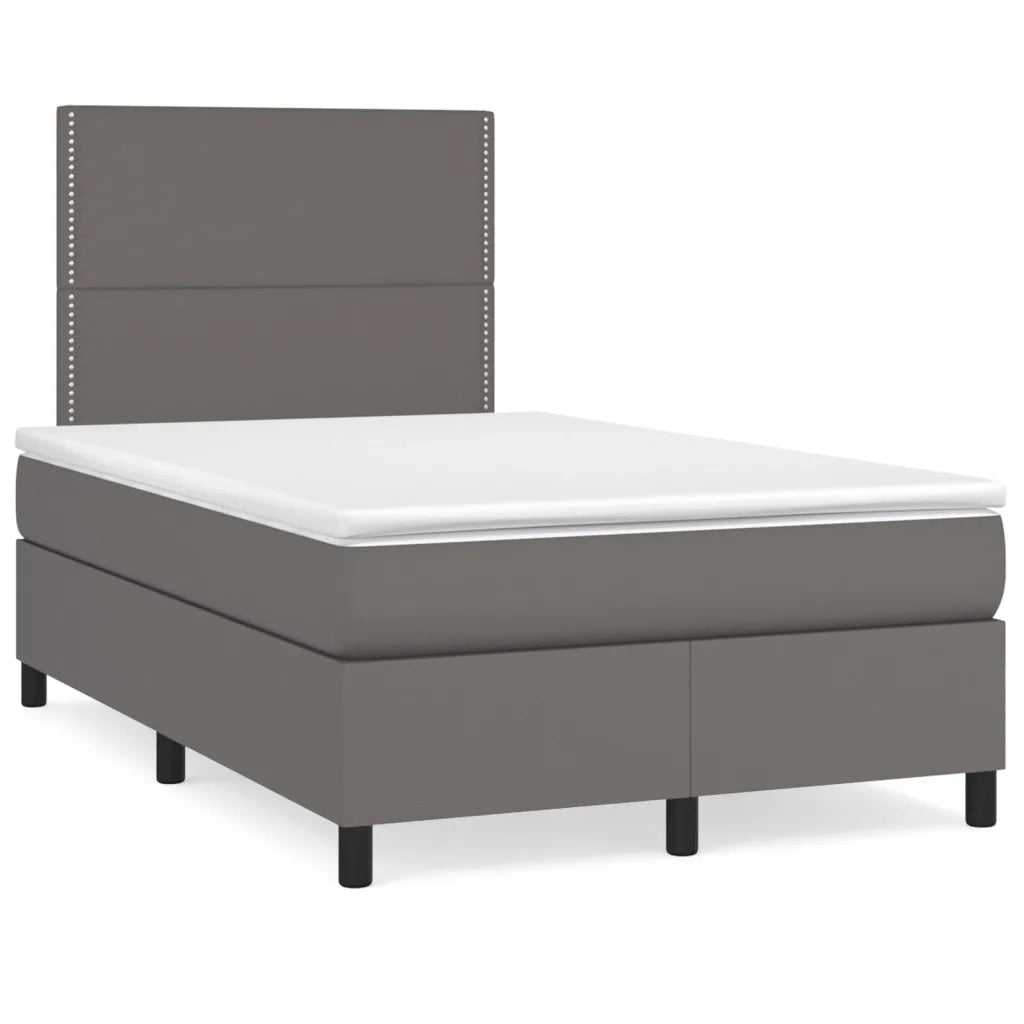 Giroletto Molle con Materasso e LED Grigio 120x190cm Similpelle 3270291
