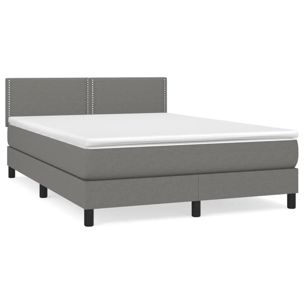 Giroletto a Molle con Materasso Grigio Scuro 140x190 cm Tessuto 3139970