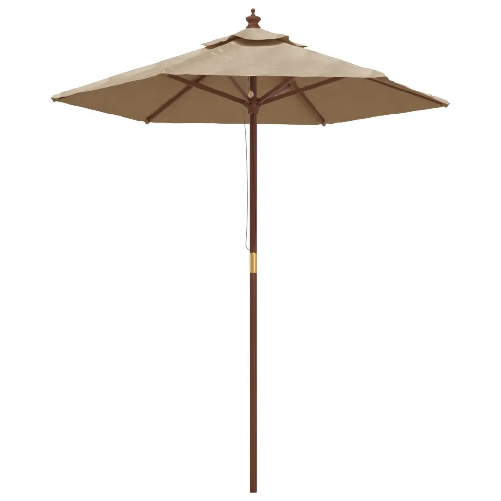 Ombrello | Parasolne da Giardino con Palo in Legno Tortora 196x231 cm