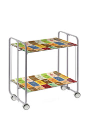 Carrello da cucina pieghevole grigio con ruote BAUHAUS 2 ripiani