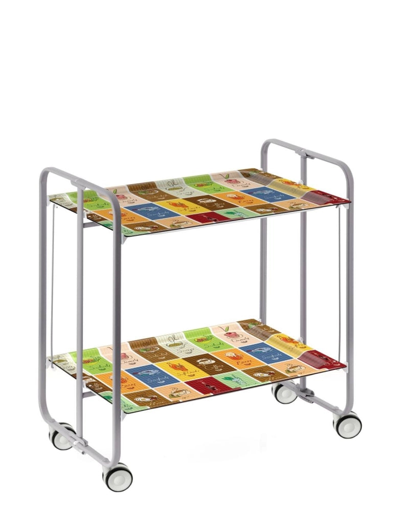 Carrello da cucina pieghevole grigio con ruote BAUHAUS 2 ripiani