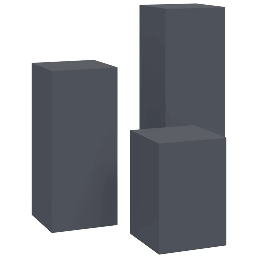 Supporto per piante 3 pcs Antracite Acciaio 865829