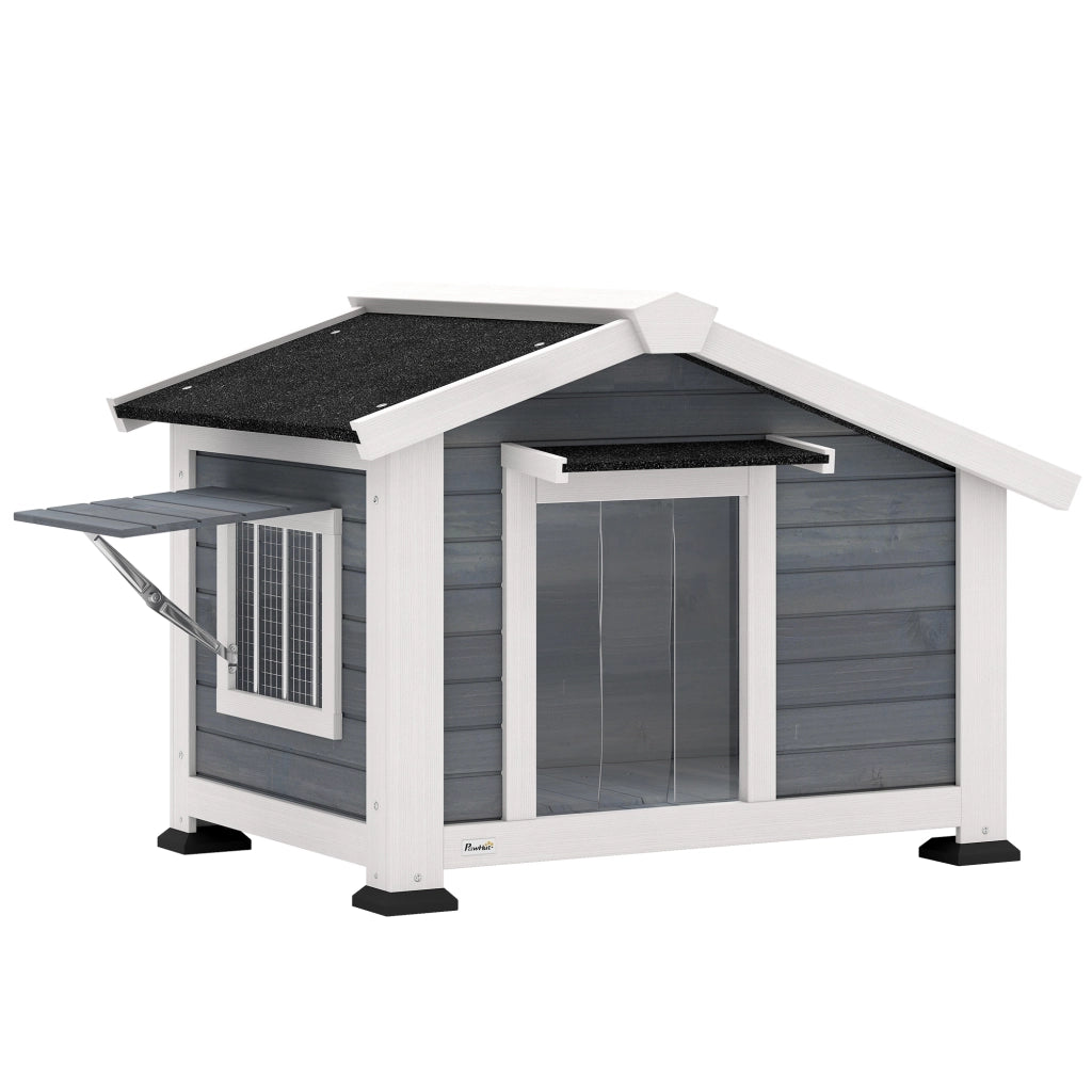 Casetta per Cani in Legno ¨C zephmum ¨C 98x76x69.5 cm Grigio