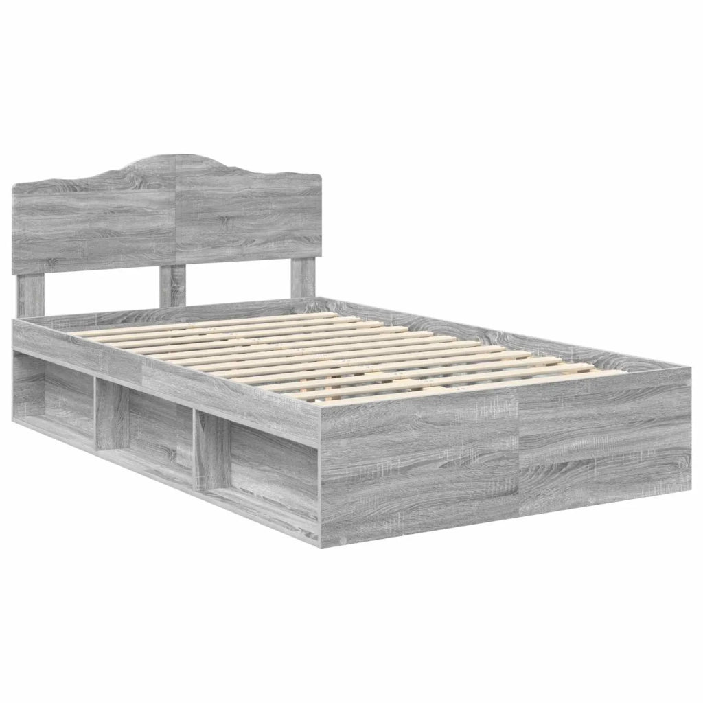 Struttura del letto Grigio Sonoma 135 x 190 cm Pino massello 3412912