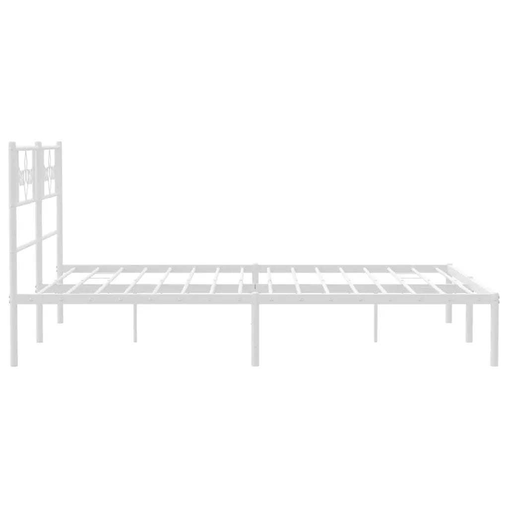 Giroletto con Testiera Metallo Bianco 140x200 cm 355317