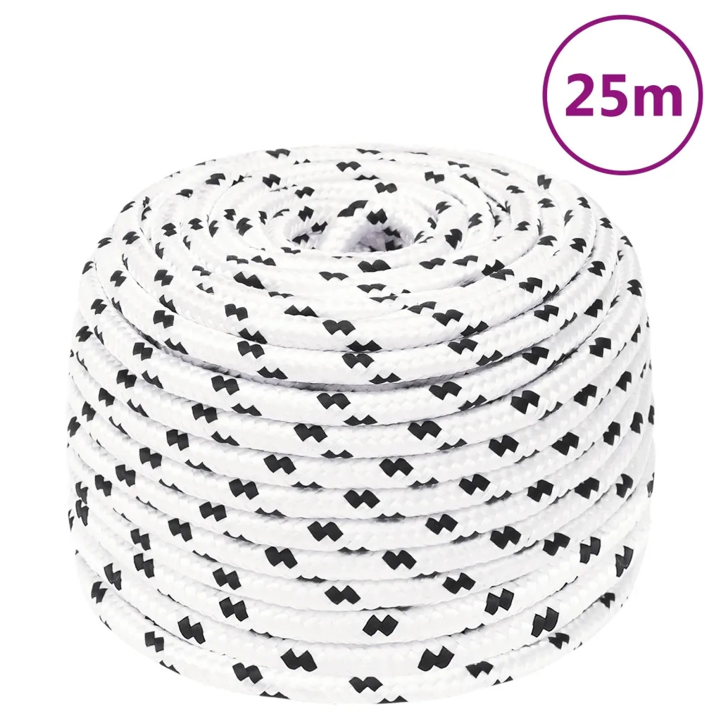 Corda | Fune Intrecciata per Barca Bianca 10 mm x 25 m Poliestere