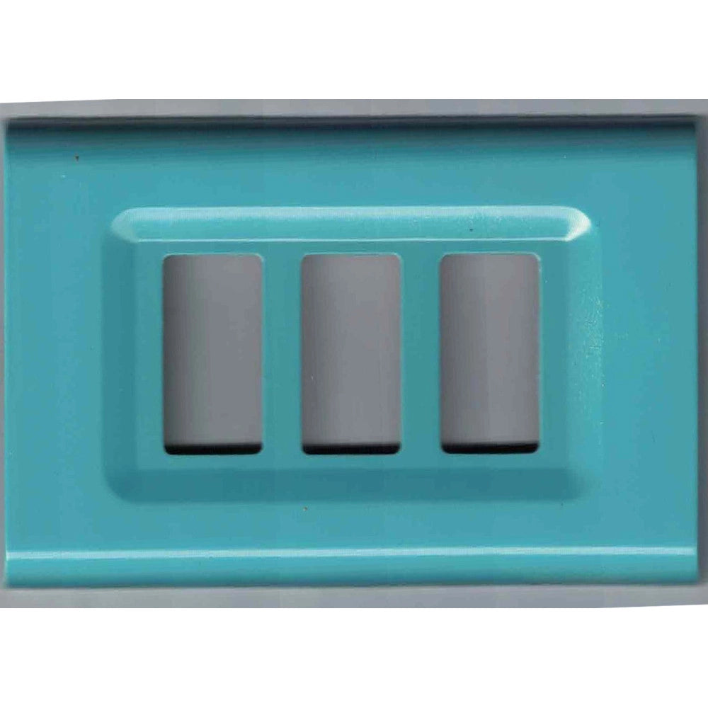 Trade Shop - Placchette Placche In Abs Serie Magic Elite Bticino Compatibili Color Copriprese - Azzurro Polvere -4 Fori     -
