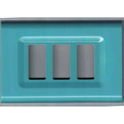 Trade Shop - Placchette Placche In Abs Serie Magic Elite Bticino Compatibili Color Copriprese - Azzurro Polvere -4 Fori     -