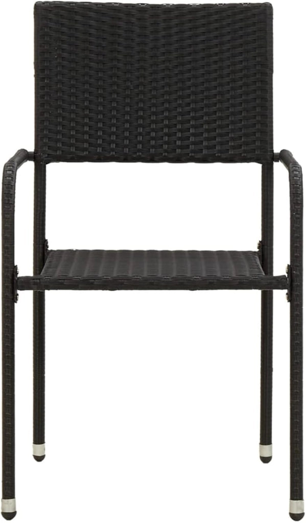 Set da pranzo da giardino 3 pezzi, set da tavolo e sedie da giardino, tavolo e sedie da giardino, set di mobili da giardino, mobili da giardino in rattan sintetico nero