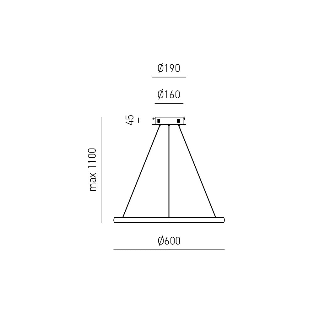 Lampada a sospensione Iole S1 led 28W dimmerabile - Lampadario con Anello oro spazzolato moderno, luce calda 3000K, IP20