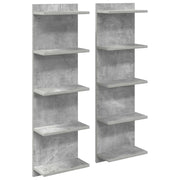 Scaffale da parete 2 pcs Grigio Cemento 30 x 15 x 100 cm 8012403