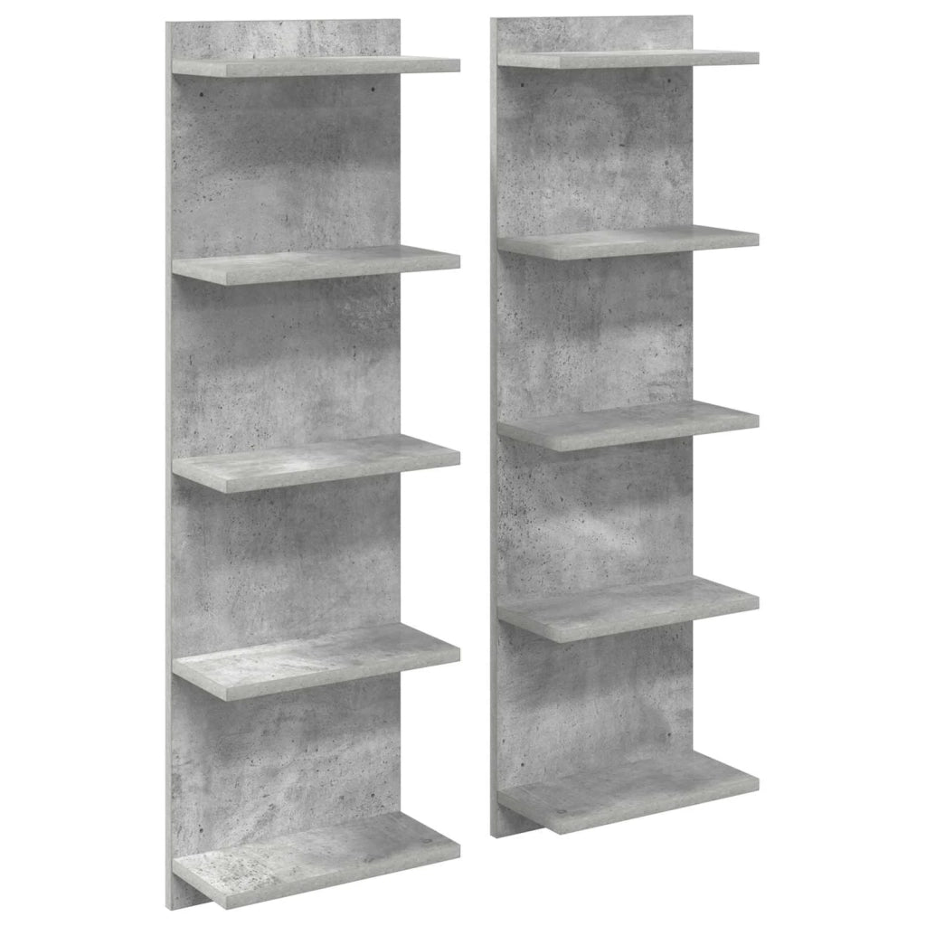 Scaffale da parete 2 pz Grigio Cemento 30 x 15 x 100 cm 8012403