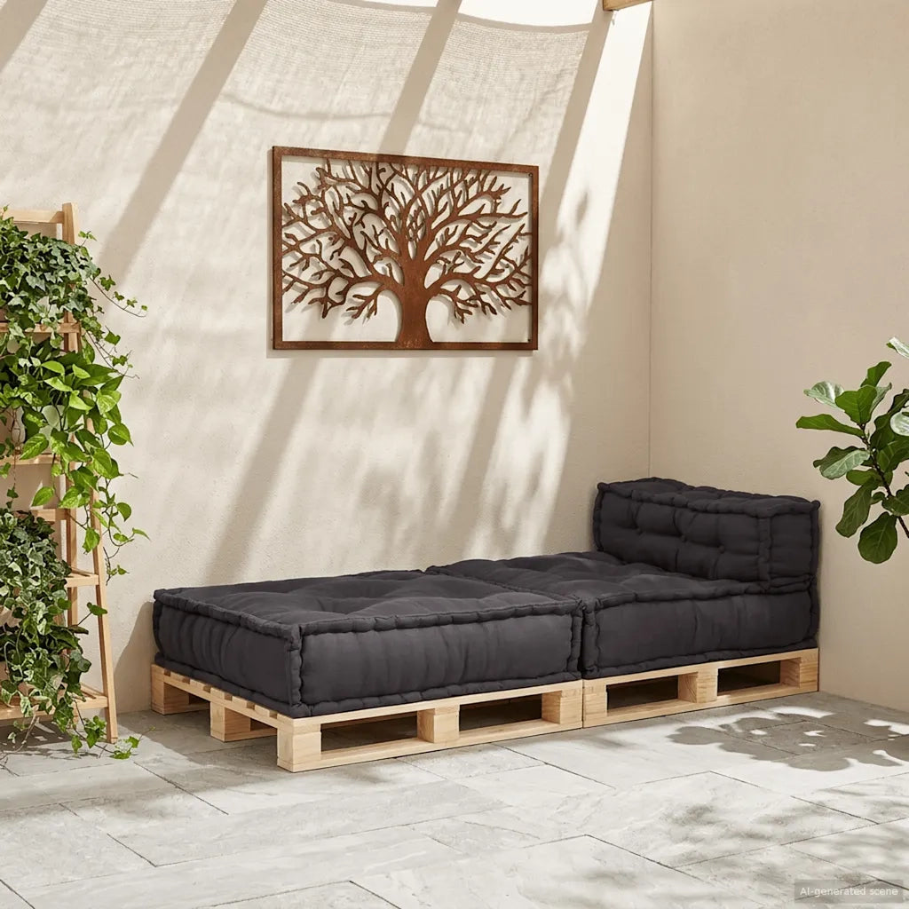 Divano Componibile Antracite 70x70x54 in Tessuto 4019026