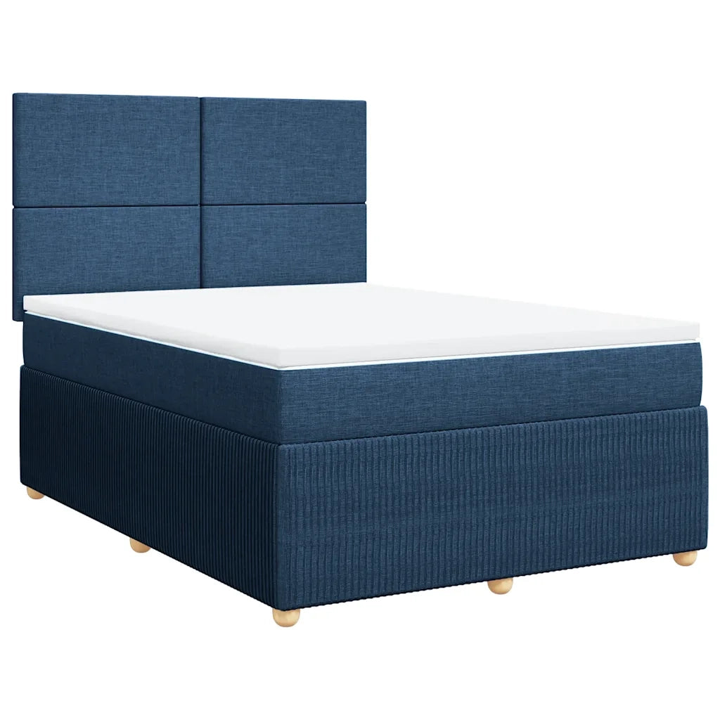 vidaXL Giroletto a Molle con Materasso Blu 140x200 cm in Tessuto