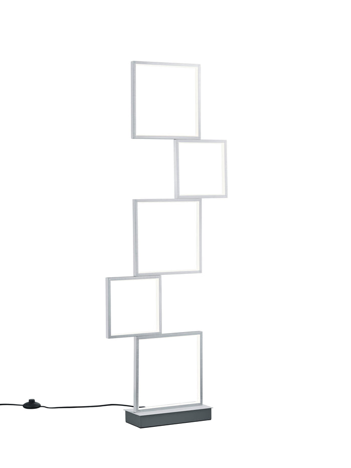 Piantana da Interno a LED in Metallo Alluminio Spazzolato