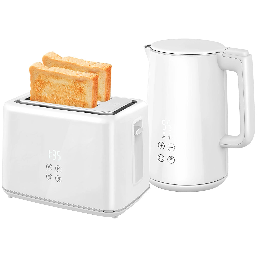 Bollitore e Tostapane ¨C zephmum ¨C Inox 1.5L 2200W Tostapane 2 Fette Crema