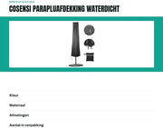 Parasole in tela Oxford impermeabile e UV-resistente - Protezione contro la polvere e il fango - Copertura impermeabile - Ombrello in tela impermeabile e resistente all'UV - Copertura in tela Oxford impermeabile e resistente al tempo