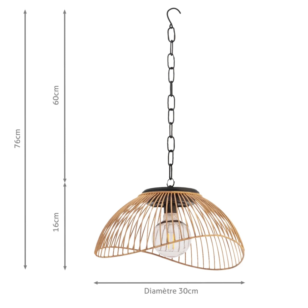 IDMarket - Lampade solari da esterno, sospensione in metallo effetto rattan SYDNEY