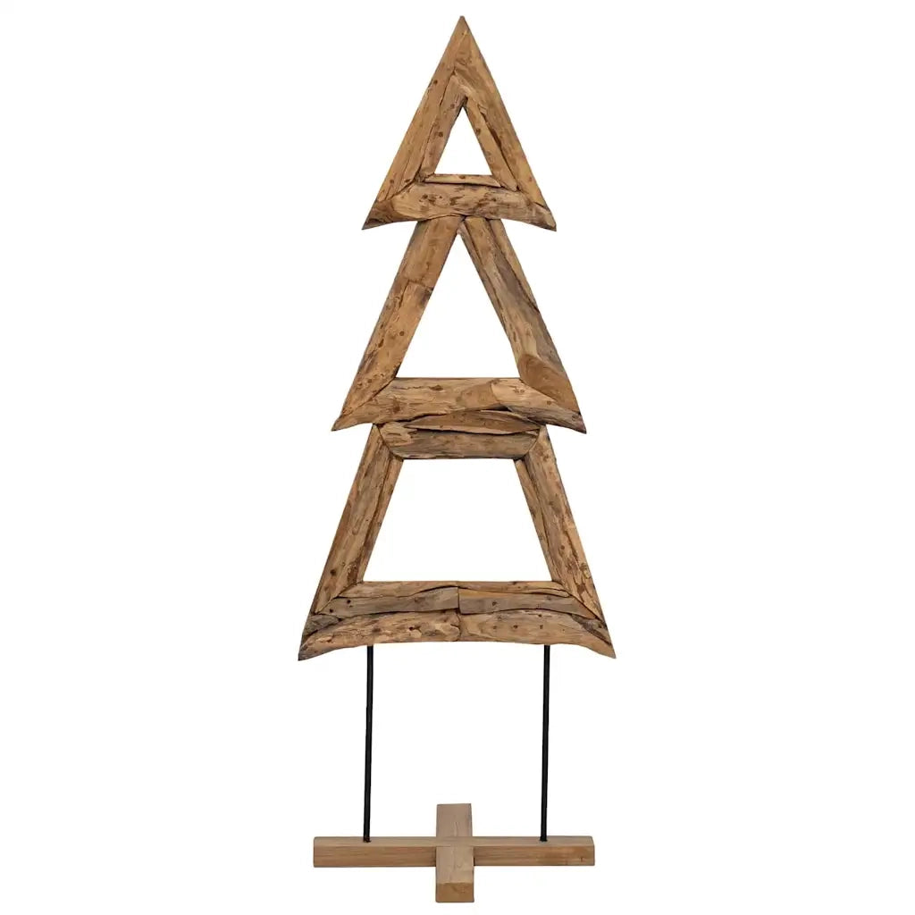 Albero di Natale | Decorazioni natalizie Marrone 90 cm Legno massello di teak