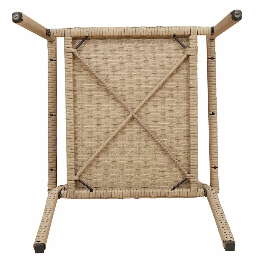 vidaXL Sedie impilabili da giardino 4 pcs Crema e Marrone