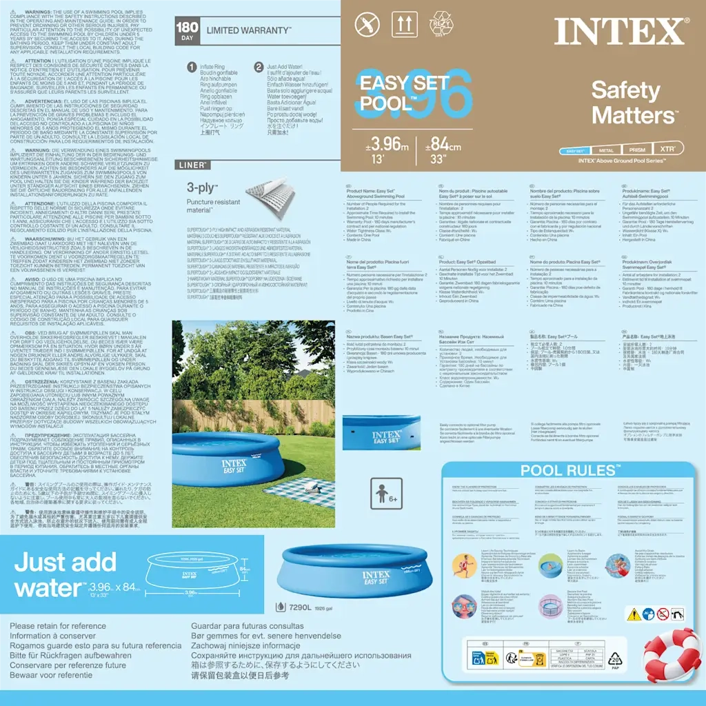 INTEX Piscina Easy Set 396x84 cm 3202749