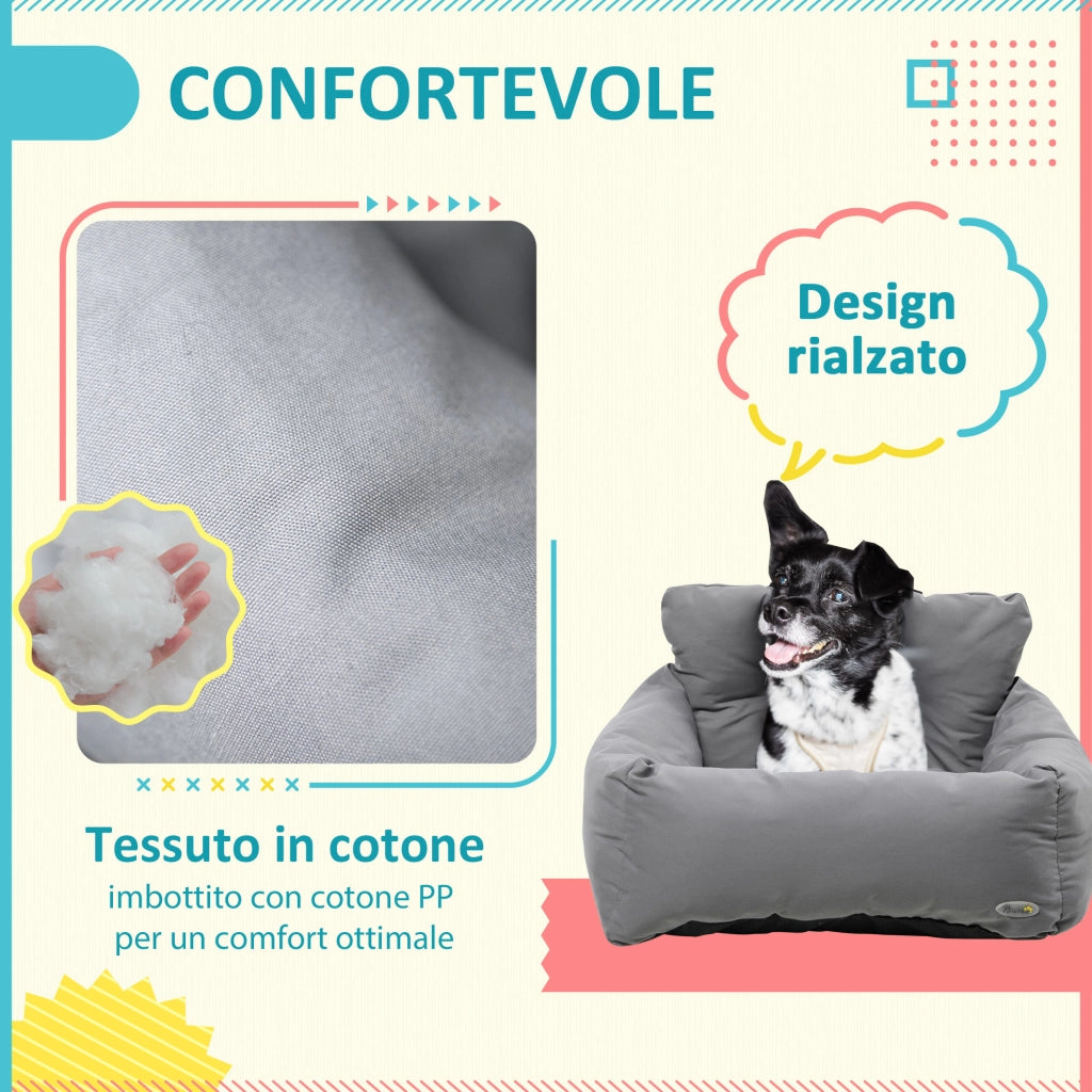 Seggiolino Auto per Cani ¨C Xylo ¨C Grigio Scuro Sfoderabile Lavabile