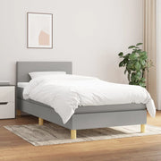 Giroletto a Molle con Materasso-Struttura Letto Grigio Chiaro100x200 cm Tessuto 592608