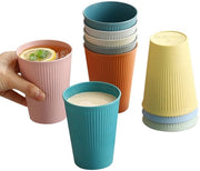 Set di 10 tazze per spazzolino da denti - Tazze da caffè riutilizzabili - Materiale PP - 350 ml - Resistenti al lavastoviglie - Resistenti all'urto