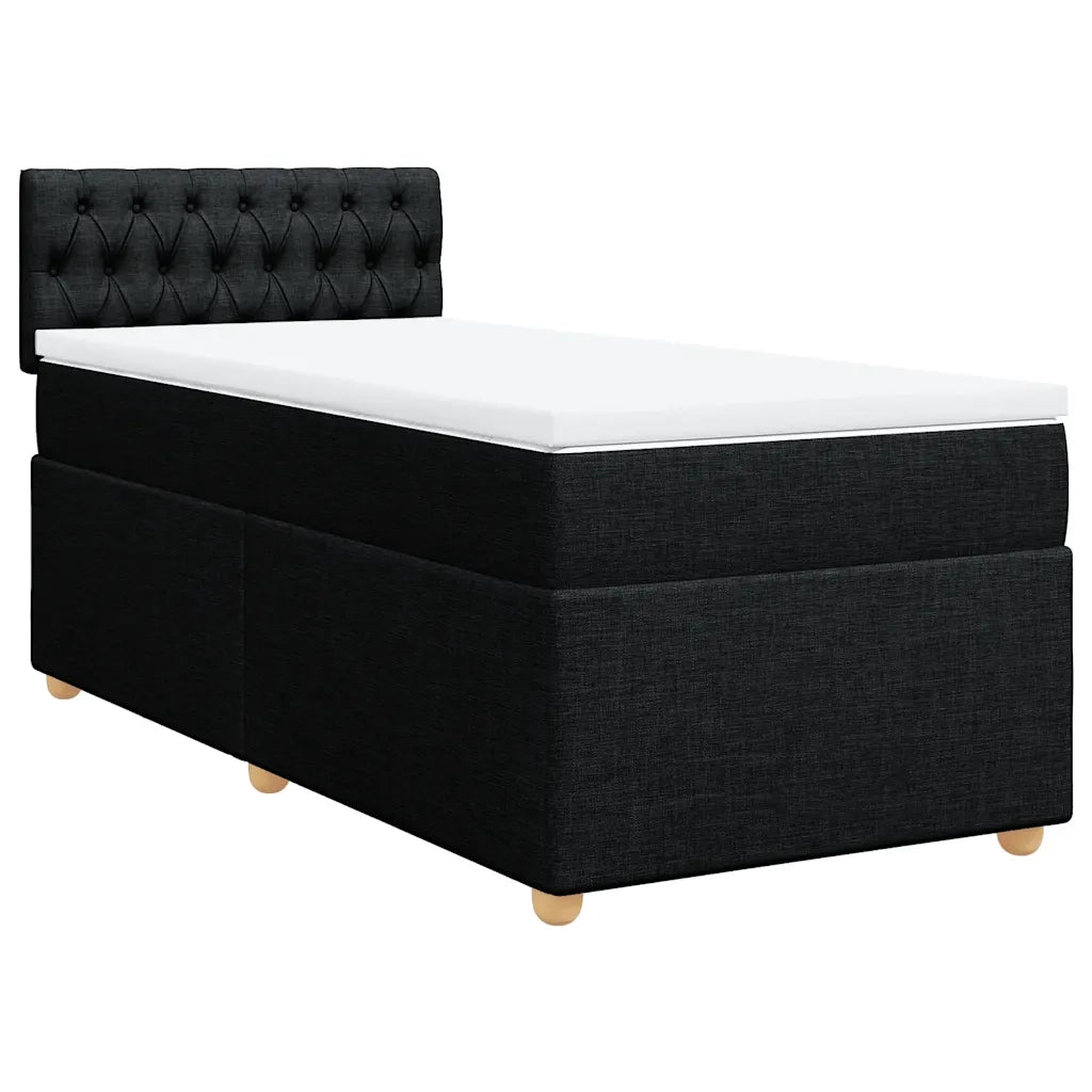 Giroletto a Molle con Materasso Nero 90x200 cm in Tessuto 3288872