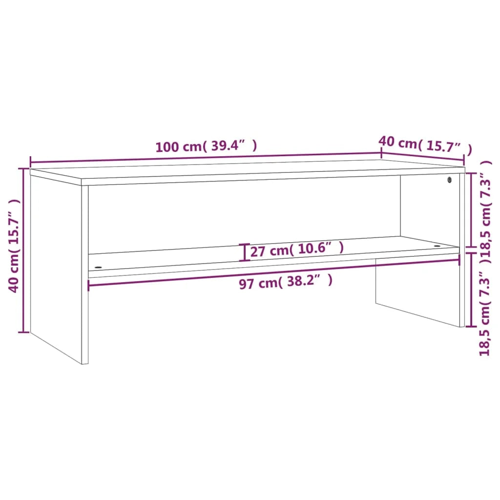 Mobile TV multimediale mensola TV credenza TV sala da pranzo soggiorno camera da letto rovere affumicato 100 x 40 x 40 cm legno ingegnerizzato marrone 02_0027281