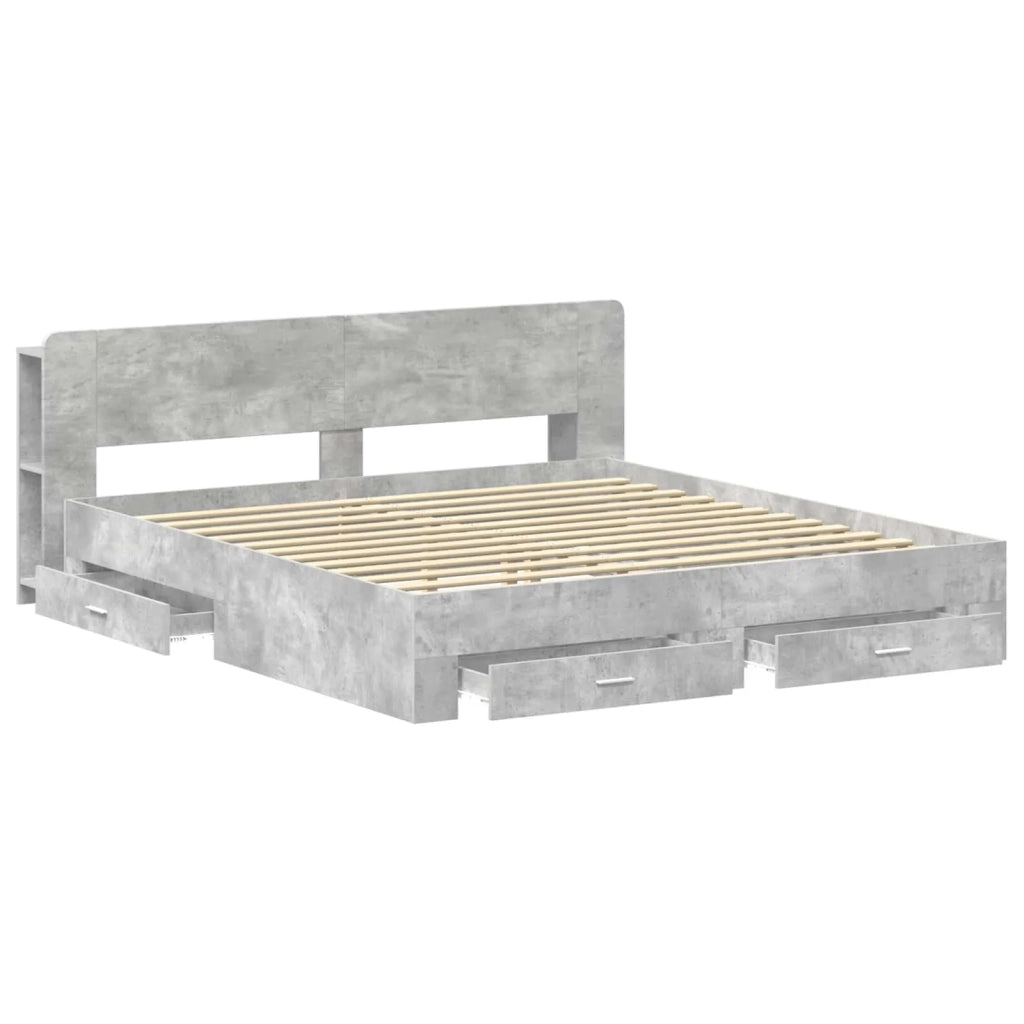 Telaio del letto con storage Grigio Cemento 200 x 200 cm