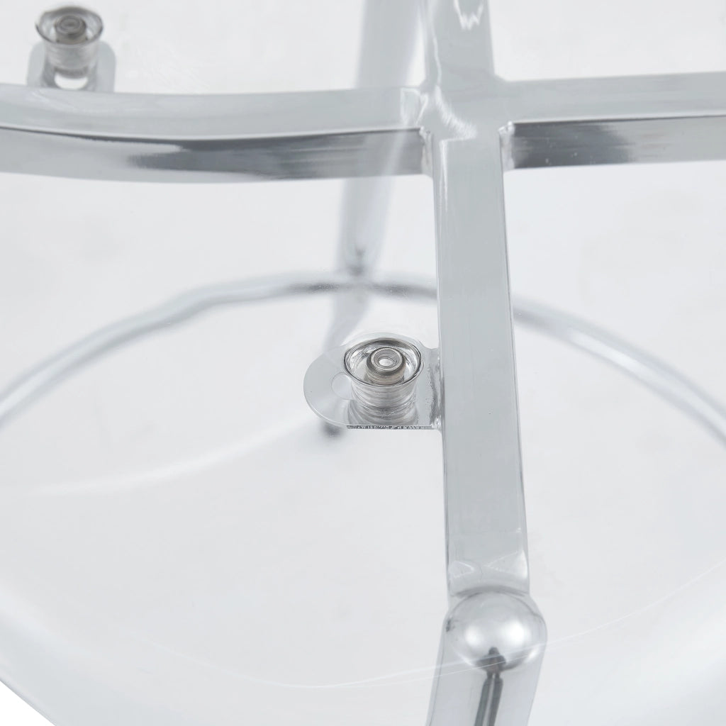 Set da 2 Sgabelli da Bar Trasparenti Gambe in Metallo Argento Altezza 102 cm Design Moderno e Robusto per Cucina