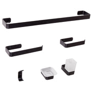 Set di 6 accessori da bagno in alluminio e vetro finitura opaca nera