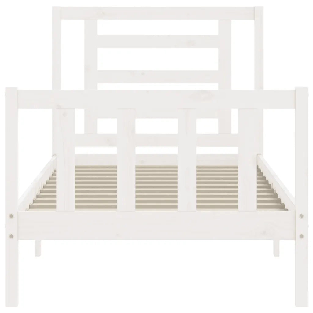 Giroletto senza Materasso Bianco 90x200 cm Legno Massello Pino