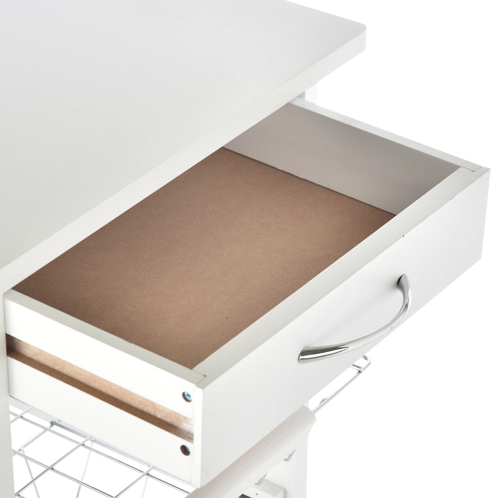 Carrello Multiusos con Cassetto e 4 Cestelli ¨C Zephmum ¨C Bianco 47x37x83 cm