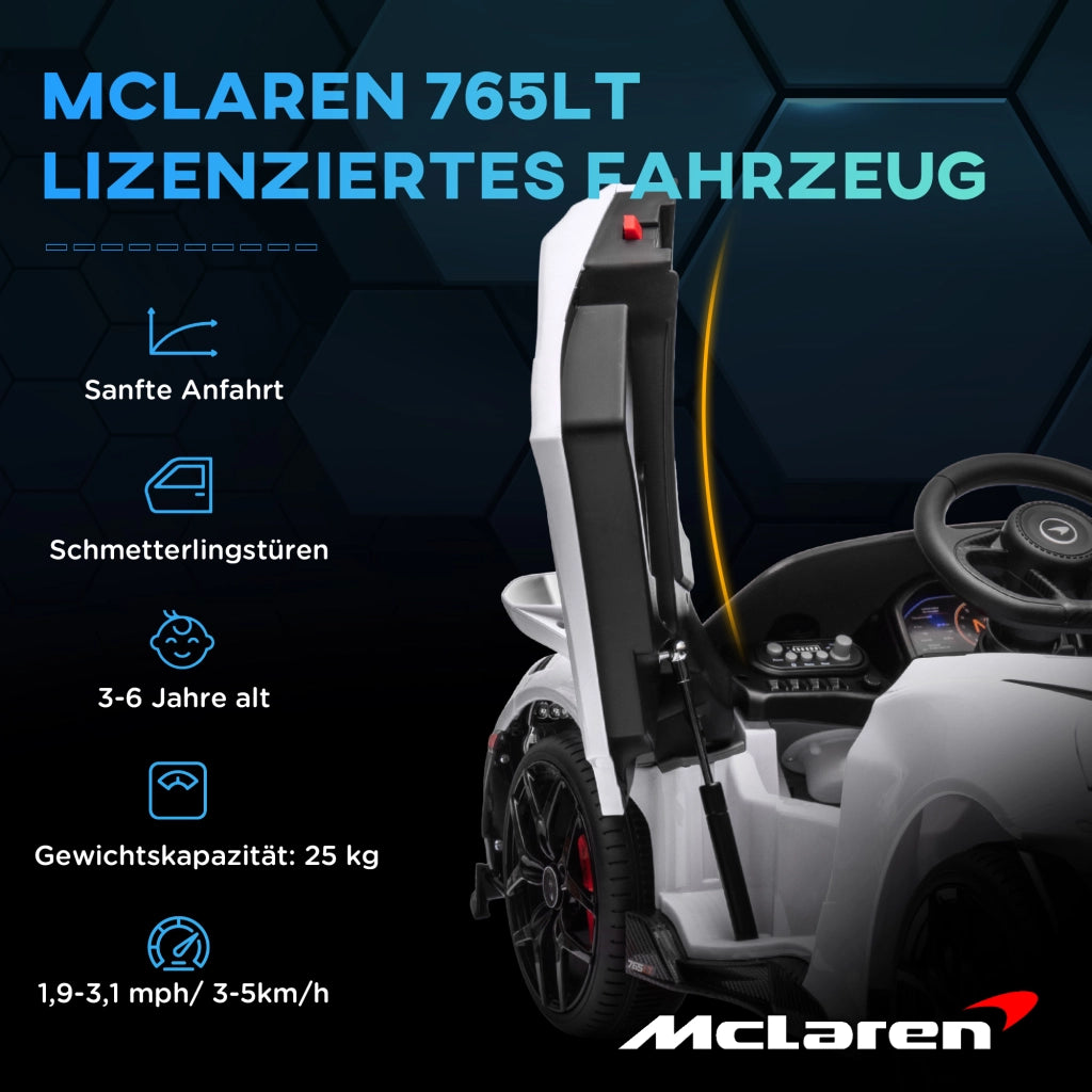 Auto elettrica bambini con ali e telecomando ¨C zephmum ¨C Bianco