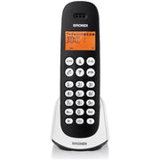 Trade Shop - Telefono Cordless Brondi Adara Bianco Nero Retroilluminato Con Sveglia Vivavoce -