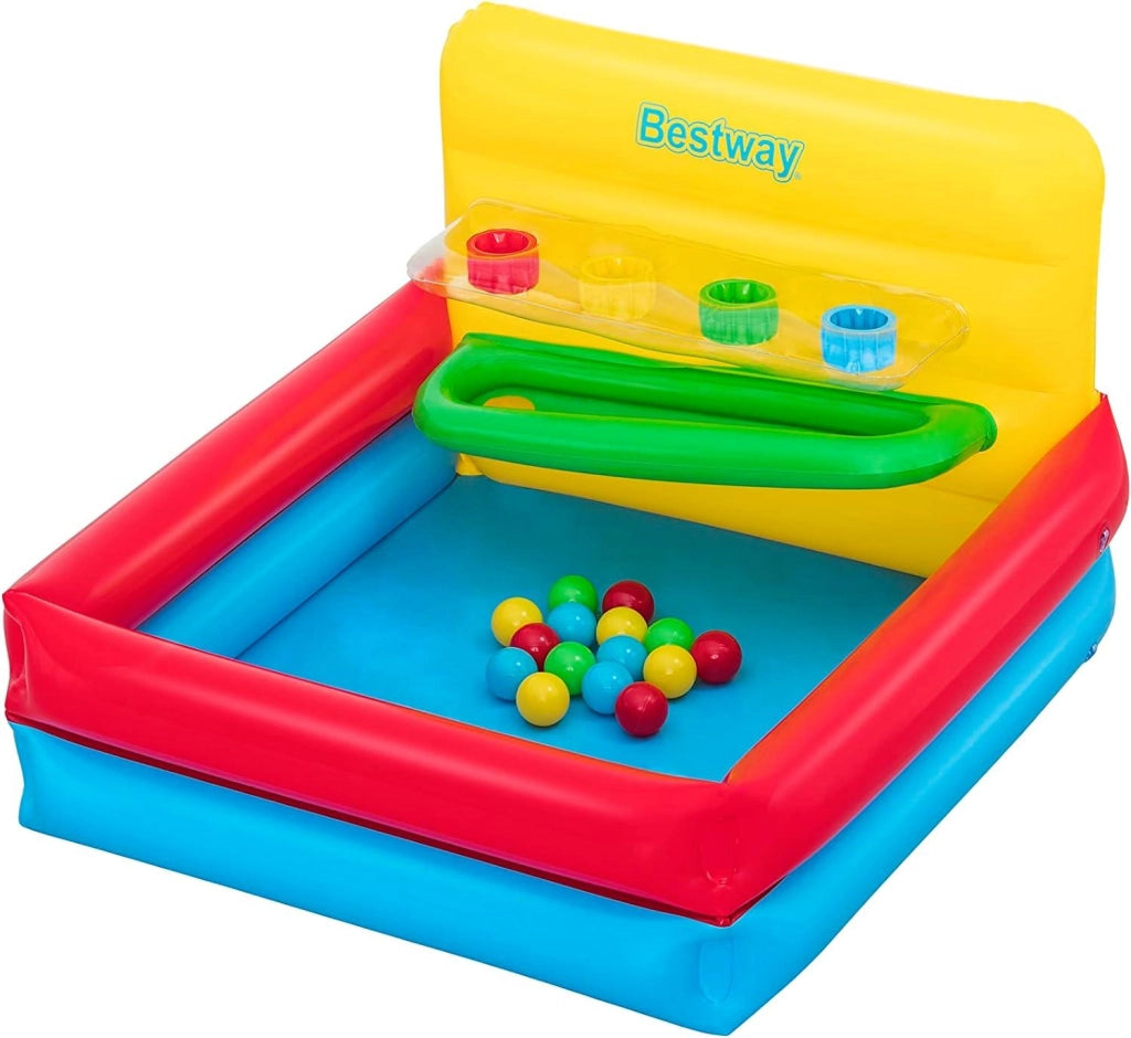 BESTWAY PISCINA CON PALLINE SORT 'N PLAY GIOCO EDUCATIVO 104X94X60 CM CON PALLINE 15 PZ GONFIABILE