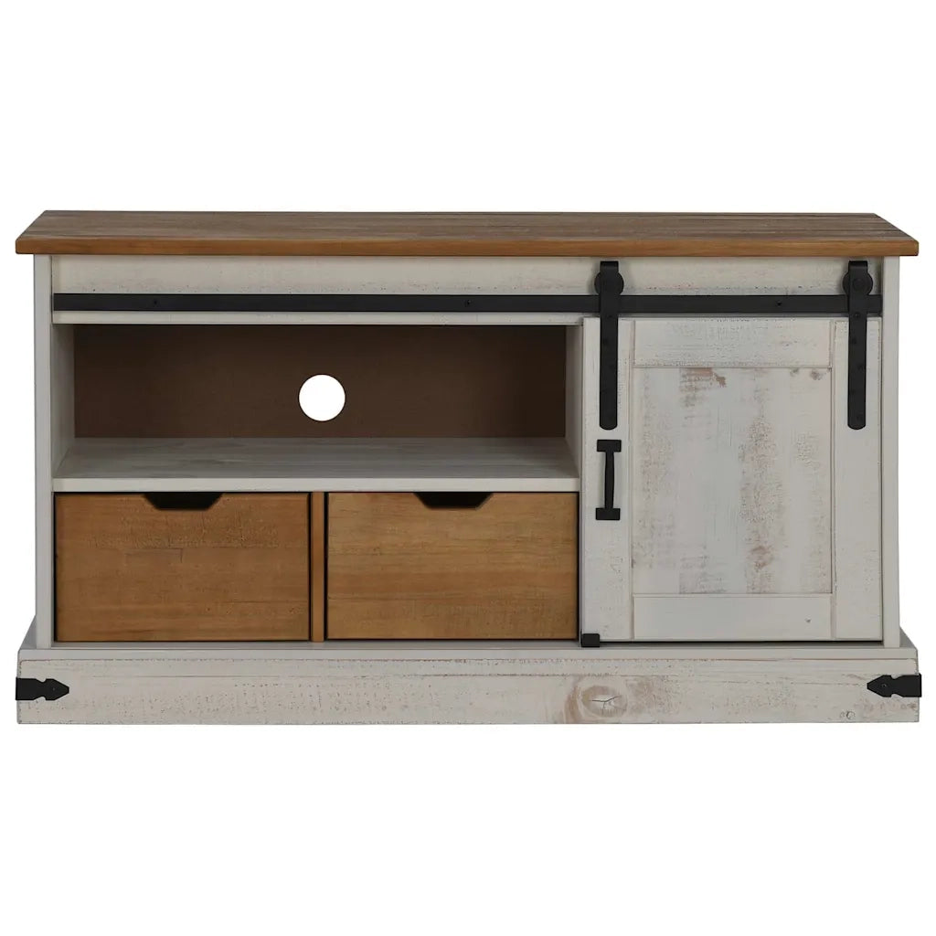 Mobile Porta TV HALDEN con Anta Scorrevole Bianco 110x40x60 cm 4018410