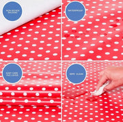 Tavolo da cucina asciugabile rettangolare 140 x 200 cm piccoli punti rosso