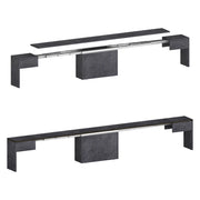 Panca Quedan, Set di 2 sedute per tavolo da pranzo, Panche allungabili, 290x25h45 cm, Ardesia