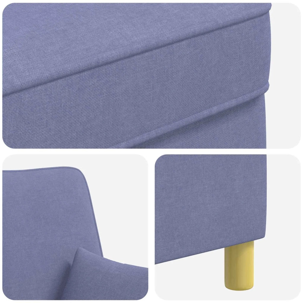 Poltrona XXL con cuscini Blu jeans Tessuto 42043516